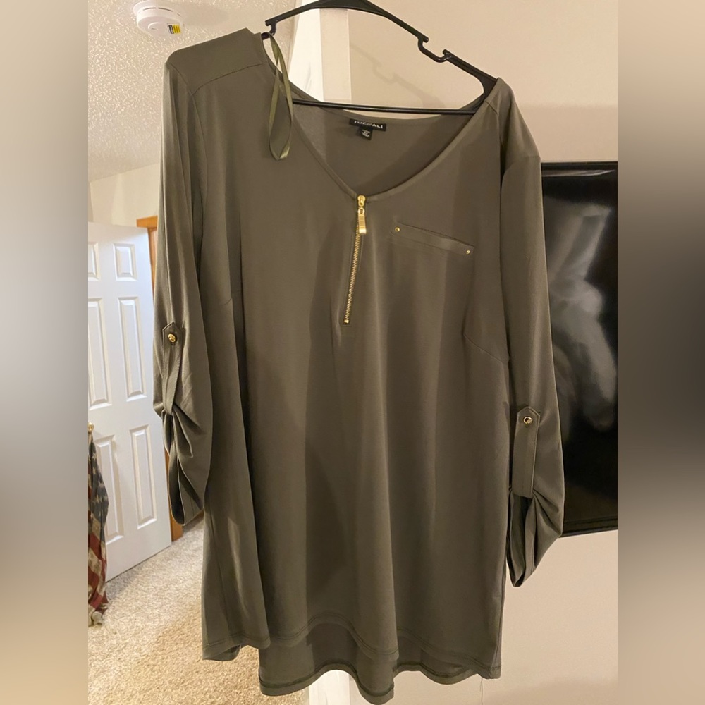 Dress barn sage green dress top